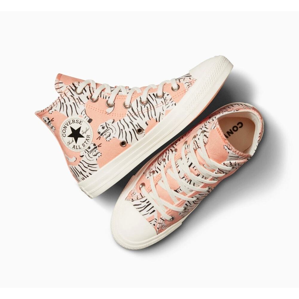 Converse Chuck Taylor All Star Hi Tiger Print Animal Graphic High Top  NWOT 7.5